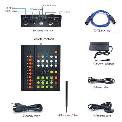 Controller DMX wireless 433MHz Zona 10 per il controllo dell'illuminazione sul palco Controller wireless LED braccialet